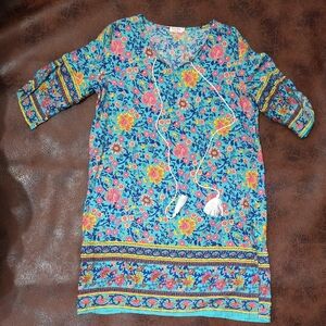 Vibrant Floral Print Midi Dress